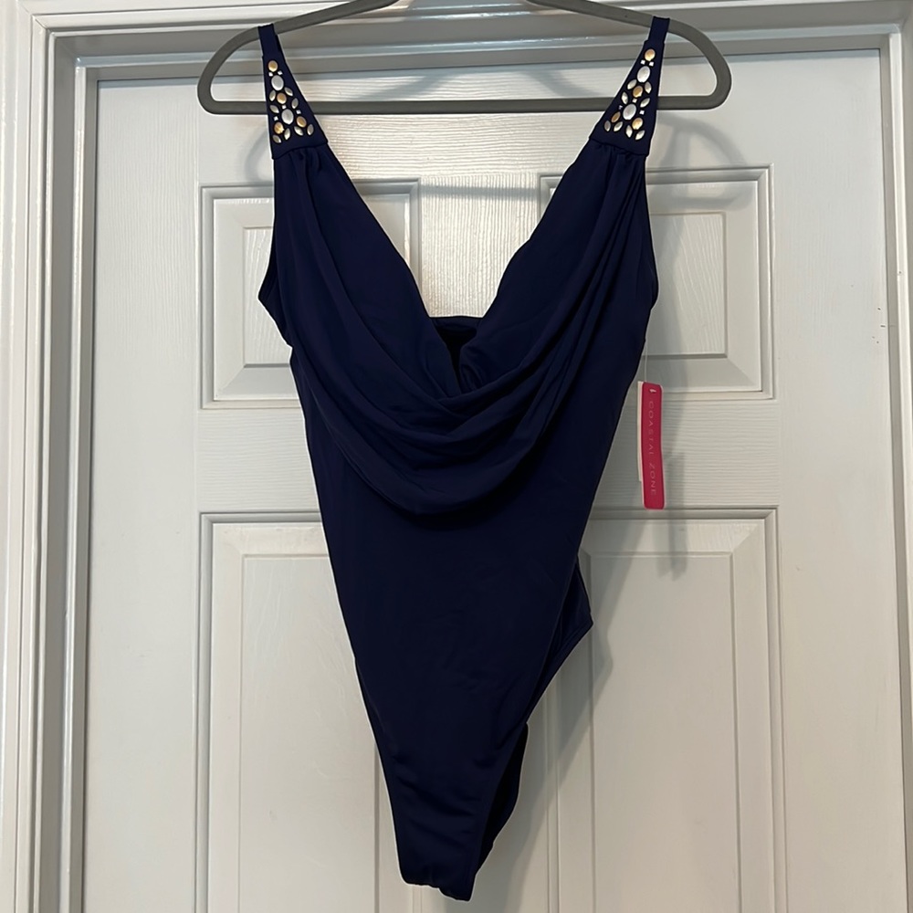 Navy blue swimsuit. Size 14. NWT